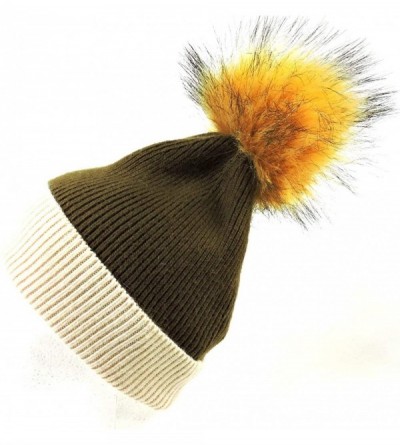 Skullies & Beanies Women's Winter Wool HAT with Pompom Green - CO18AZC039Z $26.38