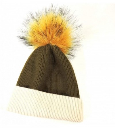 Skullies & Beanies Women's Winter Wool HAT with Pompom Green - CO18AZC039Z $26.38