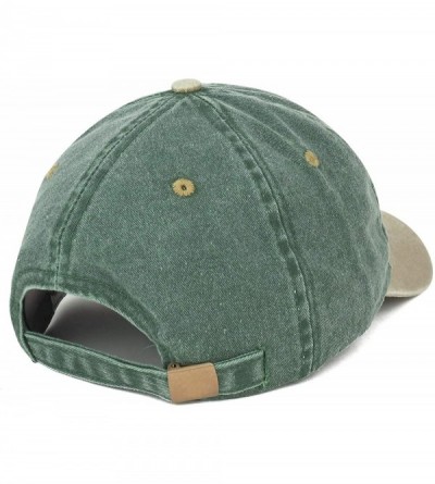 Baseball Caps Low Profile Unstructured Pigment Dyed Two Tone Baseball Cap - Spruce Khaki - CV18KQA04WT $8.88