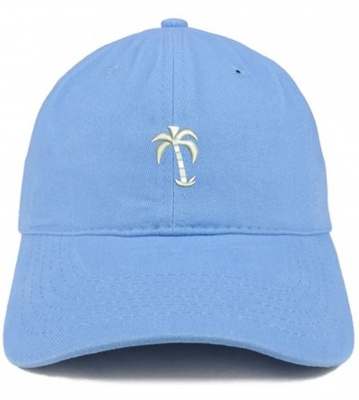 Baseball Caps Palm Tree Embroidered Soft Low Profile Adjustable Cotton Cap - Carolina Blue - C2185HQ9KUH $16.23