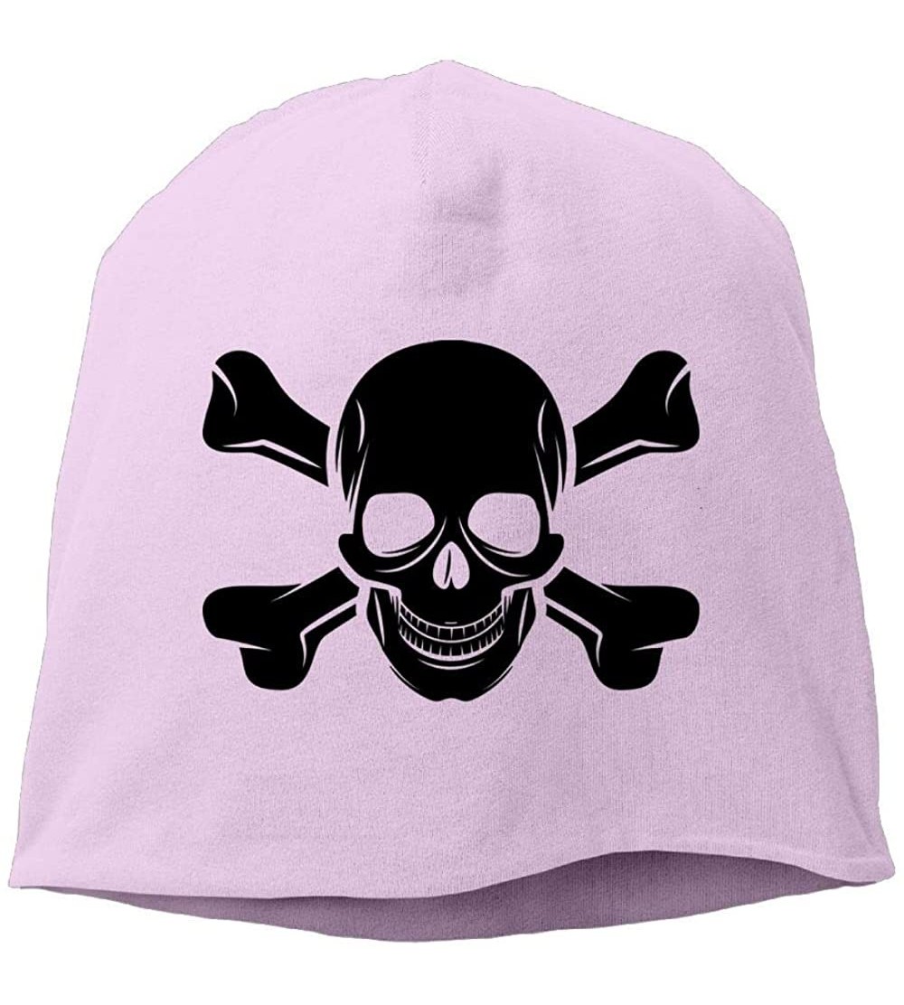 Skullies & Beanies Winter Cap Beanie Hat Fashion Smile Skull and Crossbones Unisex - Pink - CJ18KDCQC7Q $13.67