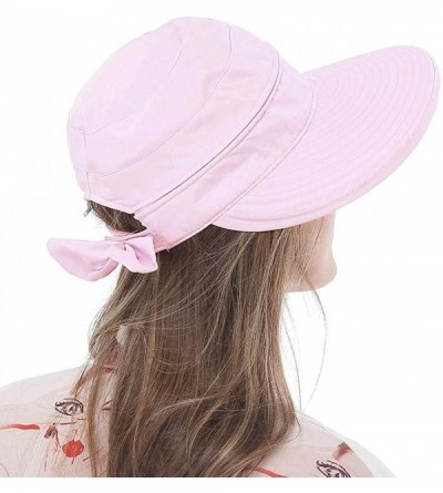 Sun Hats Sun Hats for Women with UV Protection Wide Brim Sun Hat Visor Summer Beach Outdoor Foldable Womens Cap - C018D8TX7KS...