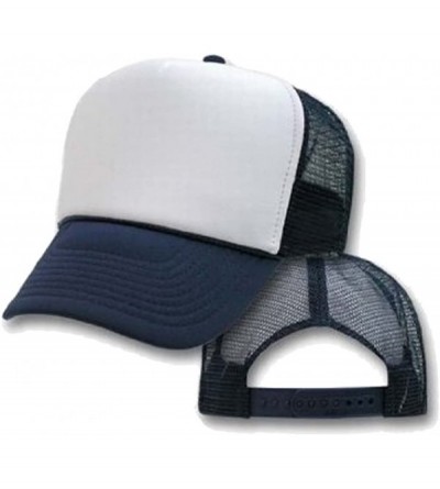Baseball Caps Blank Mesh Trucker Hat Cap Snapback - Navy & White - CB113C07Q6N $17.94