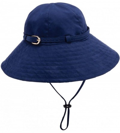 Rain Hats Rain Hat for Woman with Adjustable Chin Strap- One Size Fits All - Navy Matte - CG18UCIIHNE $26.51