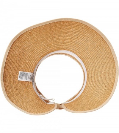 Visors Women's Wide Brim Straw Sun Visor - Tan - C818WQZOGW9 $11.93