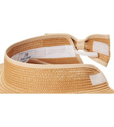 Visors Women's Wide Brim Straw Sun Visor - Tan - C818WQZOGW9 $11.93