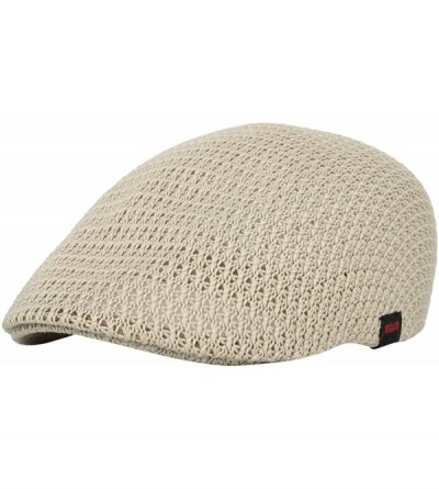 Newsboy Caps Men Breathable Mesh Summer Hat Newsboy Beret Ivy Cap Cabbie AM31168 - Beige - C418R2AXSRW $22.41