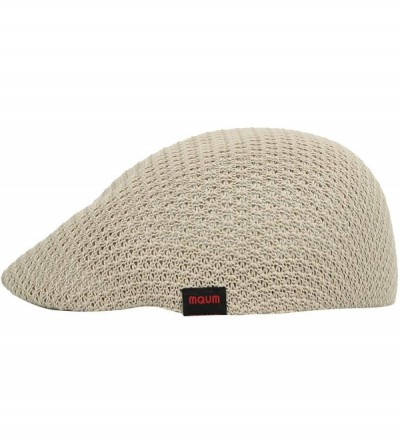 Newsboy Caps Men Breathable Mesh Summer Hat Newsboy Beret Ivy Cap Cabbie AM31168 - Beige - C418R2AXSRW $22.41