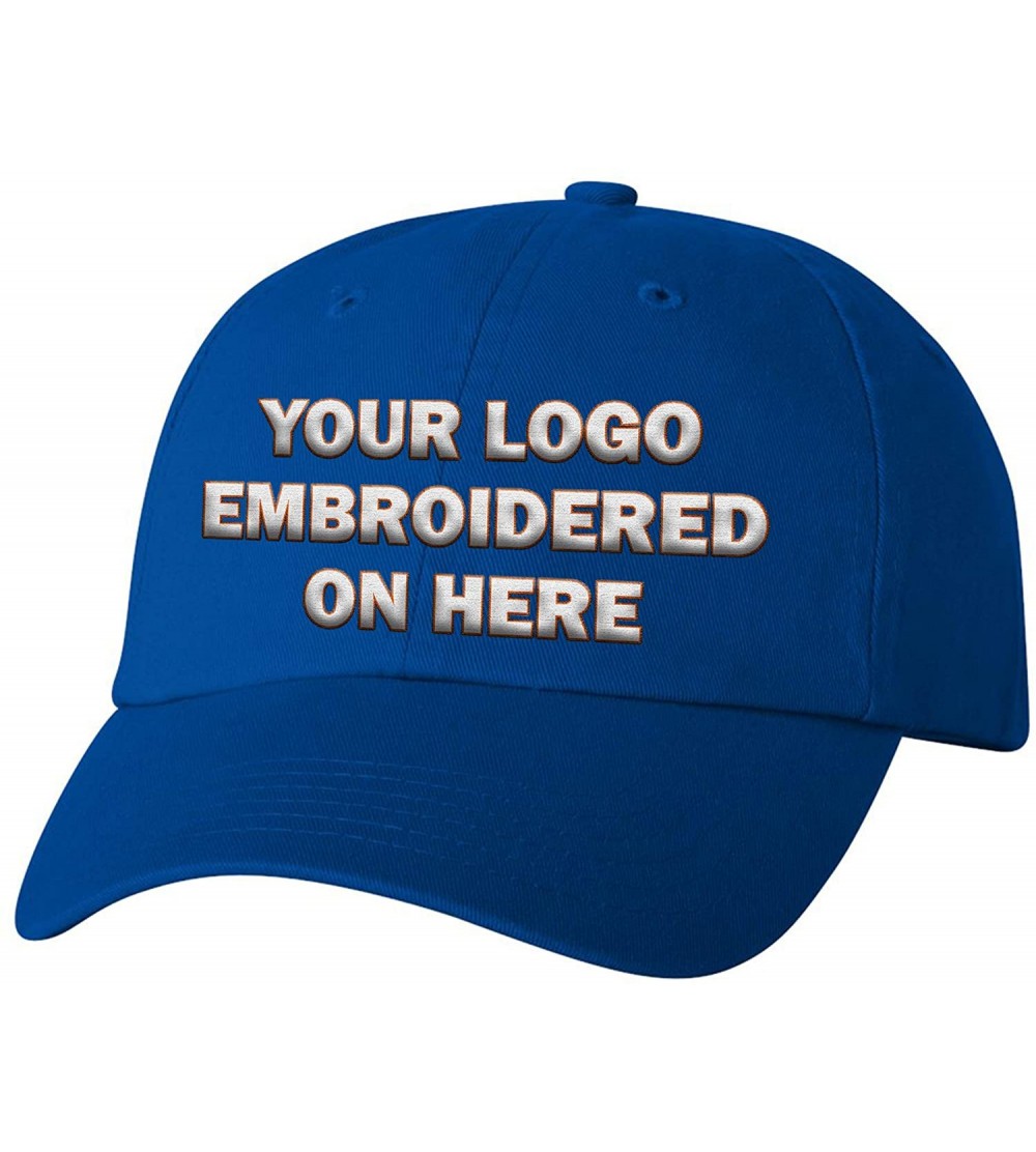 Baseball Caps Custom Dad Soft Hat Add Your Own Embroidered Logo Personalized Adjustable Cap - Royal - CR1953WCRI6 $32.91