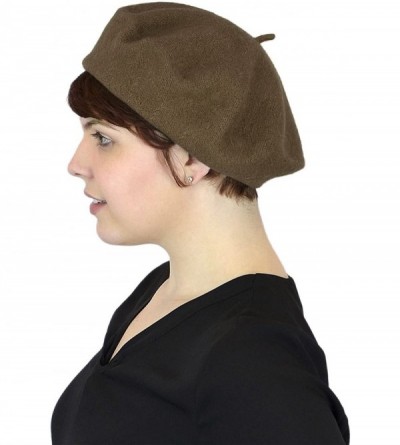 Berets Women's Artist Beret Soft Wool Classic Style Beanie Hat Cap - Brown - CZ1258LHB8B $9.98