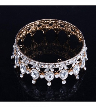 Headbands Vintage Wedding Crystal Rhinestone Crown Bridal Queen King Tiara Crowns-Red - Red - CF18WU6EN9U $49.95