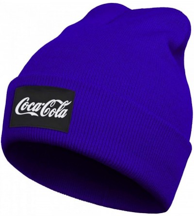 Skullies & Beanies The Coca Cola Logo Cuffed Beanie Knit Hat Skull Beanies Cap Knit Caps for Men Women - Blue - CW193O349LI $...