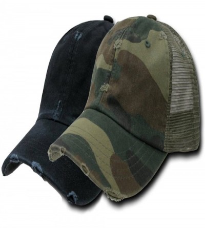 Baseball Caps Vintage Mesh Cap - Black + Woodland - CT119F25TR5 $19.71
