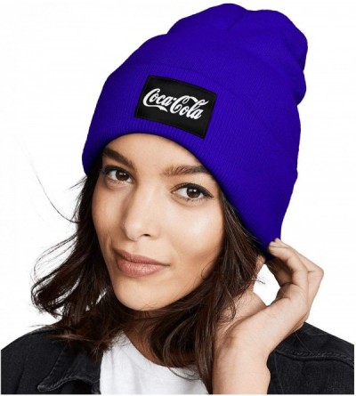 Skullies & Beanies The Coca Cola Logo Cuffed Beanie Knit Hat Skull Beanies Cap Knit Caps for Men Women - Blue - CW193O349LI $...