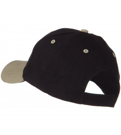 Baseball Caps 2 Tone Brushed Twill Sandwich Cap - Khaki Black - CO11VZ3OQGR $18.65