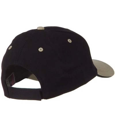 Baseball Caps 2 Tone Brushed Twill Sandwich Cap - Khaki Black - CO11VZ3OQGR $18.65