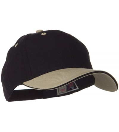 Baseball Caps 2 Tone Brushed Twill Sandwich Cap - Khaki Black - CO11VZ3OQGR $18.65