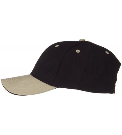 Baseball Caps 2 Tone Brushed Twill Sandwich Cap - Khaki Black - CO11VZ3OQGR $18.65