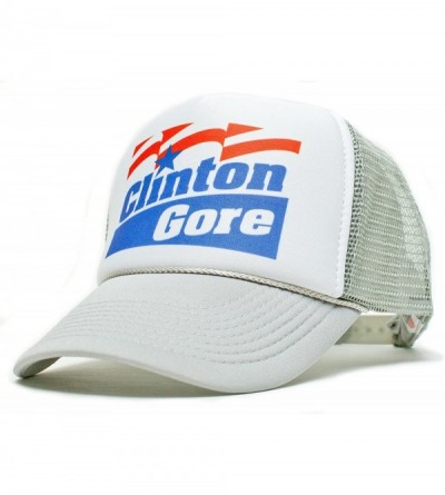 Baseball Caps Unisex-Adult Trucker Hat -One-Size Curved Bill Truckers - Clinton_gore_gray_curv - CK1256M6CJV $21.71