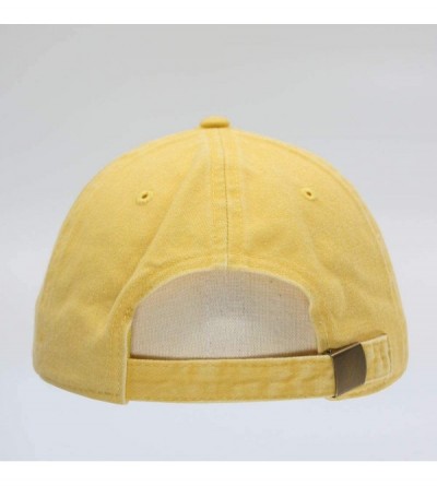 Baseball Caps Vintage Washed Dyed Cotton Twill Low Profile Adjustable Baseball Cap - Yellow - CZ12EFFZMAJ $15.60
