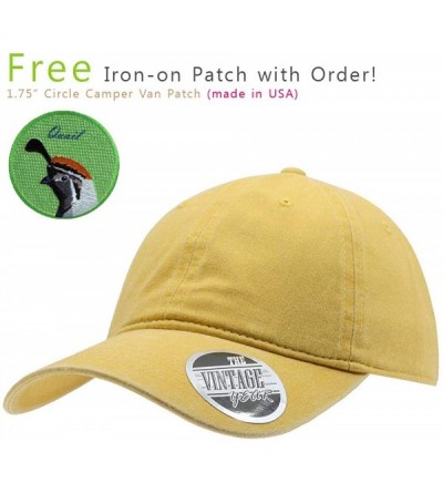 Baseball Caps Vintage Washed Dyed Cotton Twill Low Profile Adjustable Baseball Cap - Yellow - CZ12EFFZMAJ $15.60