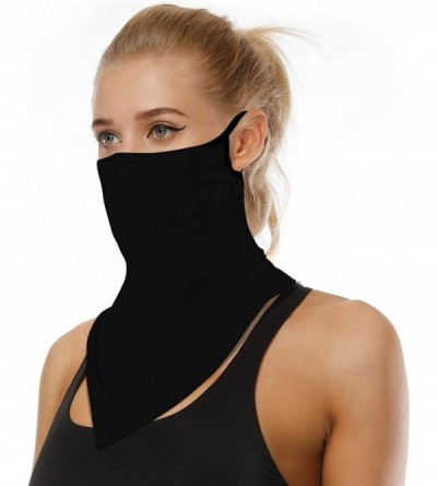 Balaclavas Face Bandana Ear Loops Stylish Men Women Neck Gaiters for Dust Wind Motorcycle - Black - CK19883XKIY $11.93