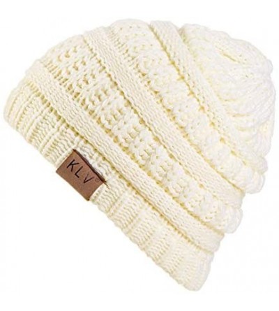 Fedoras Unisex Classic Knit Beanie Women Men Winter Leopard Hat Adult Soft & Cozy Cute Beanies Cap - White B - CH192R689OM $9.28