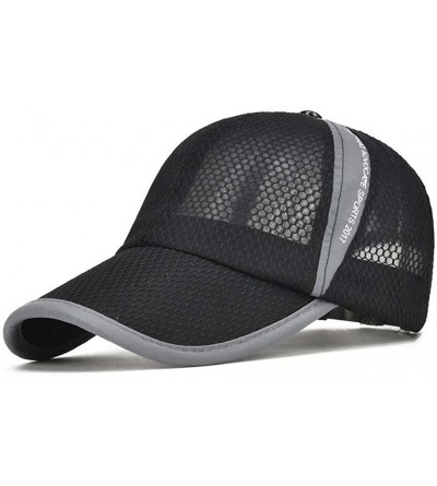 Baseball Caps Unisex Summer Baseball Hat Sun Cap Lightweight Mesh Quick Dry Hats Adjustable Cap Cooling Sports Caps - Black -...