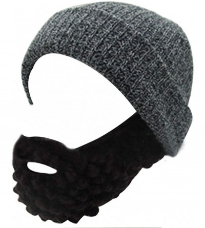 Skullies & Beanies Men Women Beard Hats Warm Winter Knitted Beanie Caps Ski Hat - Deep Gray - CL187XMXQW8 $10.70