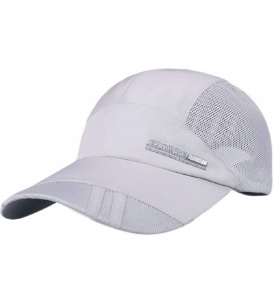 Baseball Caps Men's Summer Outdoor Sport Baseball Cap Mesh Hat Running Visor Sun Caps - Light Gray-1 - CR18RSH0KTX $25.96