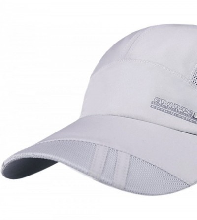 Baseball Caps Men's Summer Outdoor Sport Baseball Cap Mesh Hat Running Visor Sun Caps - Light Gray-1 - CR18RSH0KTX $14.19