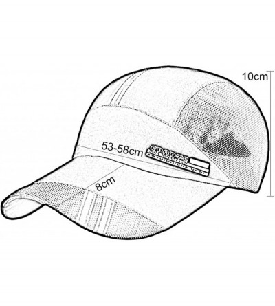 Baseball Caps Men's Summer Outdoor Sport Baseball Cap Mesh Hat Running Visor Sun Caps - Light Gray-1 - CR18RSH0KTX $14.19