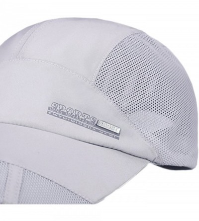 Baseball Caps Men's Summer Outdoor Sport Baseball Cap Mesh Hat Running Visor Sun Caps - Light Gray-1 - CR18RSH0KTX $14.19