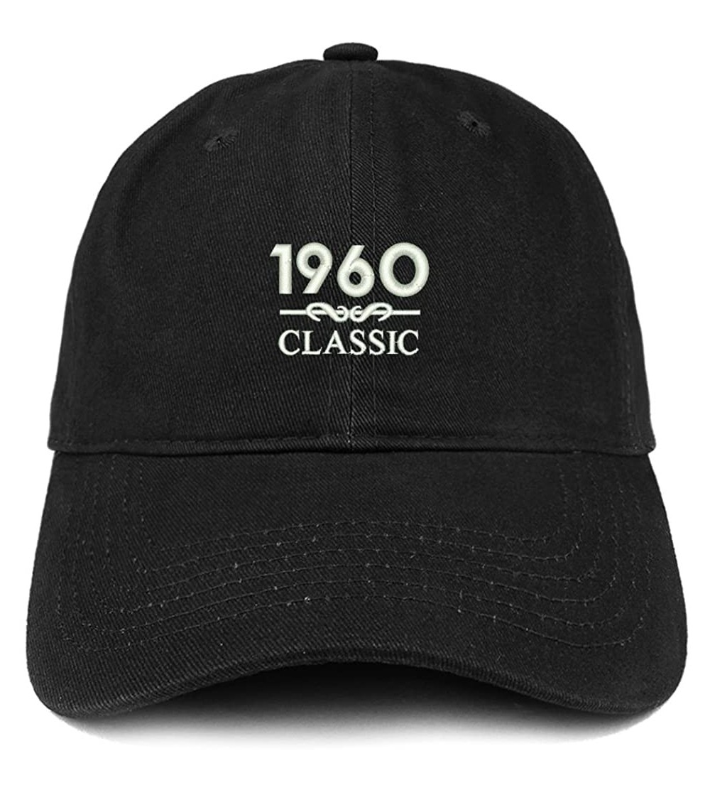 Baseball Caps Classic 1960 Embroidered Retro Soft Cotton Baseball Cap - Black - C618D02DKIY $20.86