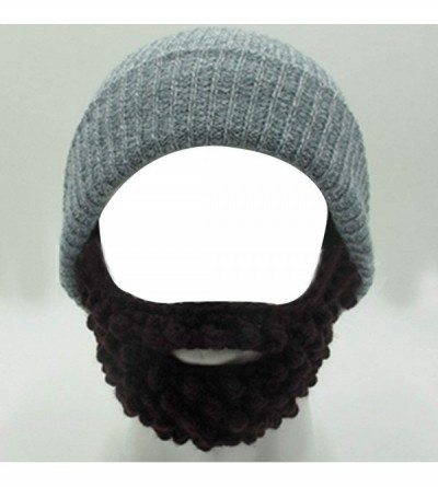 Skullies & Beanies Men Women Beard Hats Warm Winter Knitted Beanie Caps Ski Hat - Deep Gray - CL187XMXQW8 $10.70