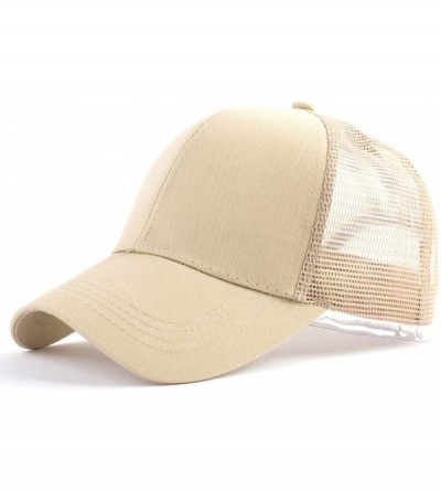 Baseball Caps Baseball Hat for Women-Baseball Ponytail Hats Cap Adjustable Hats for Women - Beige - CH18SUYNZI7 $7.18