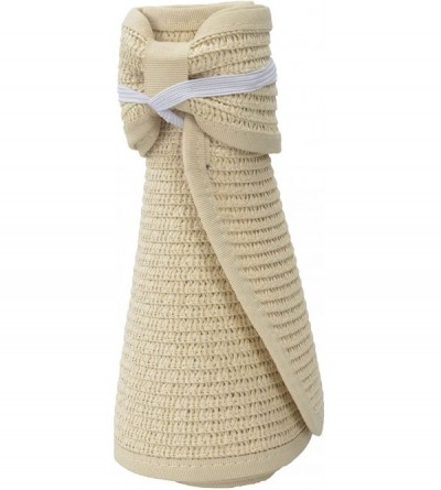 Visors Lullaby Women's UPF 50+ Packable Wide Brim Roll-Up Sun Visor Beach Straw Hat - Off-white - CD18423ZOS0 $12.72