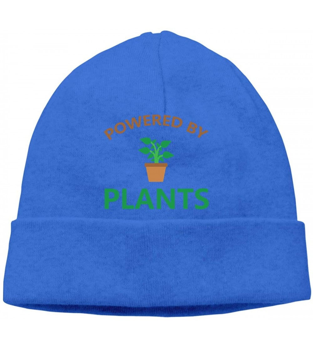 Skullies & Beanies Beanie Hat Powered by Plants Warm Skull Caps for Men and Women - Blue - CD18KIWTM87 $22.62