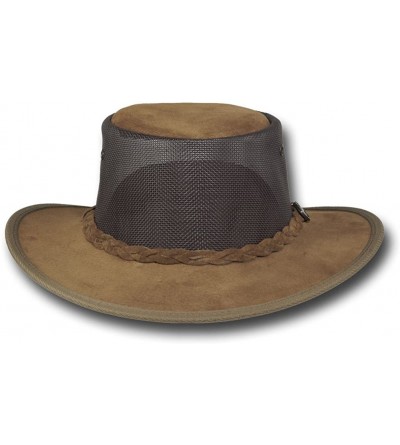 Sun Hats Foldaway Cooler Leather Hat - Item 1068 - Hickory - C611BHMN6MB $45.90