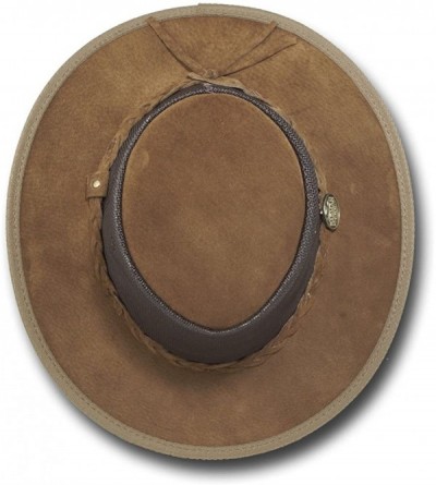 Sun Hats Foldaway Cooler Leather Hat - Item 1068 - Hickory - C611BHMN6MB $45.90