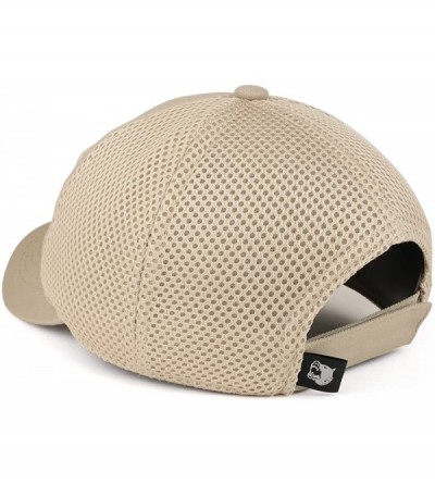 Baseball Caps USA American Flag Embroidered Removable Tactical Patch Micro Mesh Cap - Khaki - CE18232G78W $11.14