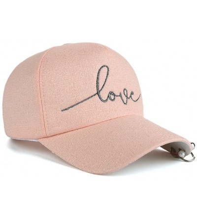 Baseball Caps Womens Baseball Cap Love Adjustable Embroidery Plastic Strap Metal Rings - Grey - CS1805EN9ER $19.57