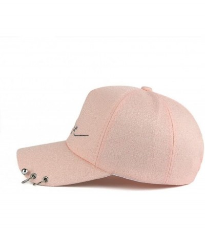 Baseball Caps Womens Baseball Cap Love Adjustable Embroidery Plastic Strap Metal Rings - Grey - CS1805EN9ER $19.57