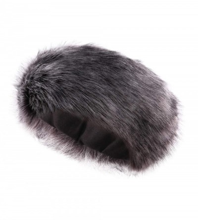 Cold Weather Headbands Women's Faux Fur Headband Winter Earwarmer Earmuff with Stretch-Senior Gray - Senior Gray - CZ18L69NO4...