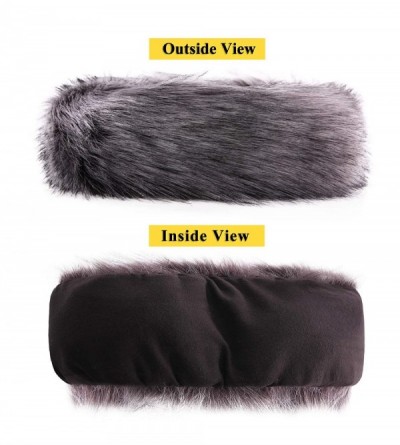 Cold Weather Headbands Women's Faux Fur Headband Winter Earwarmer Earmuff with Stretch-Senior Gray - Senior Gray - CZ18L69NO4...