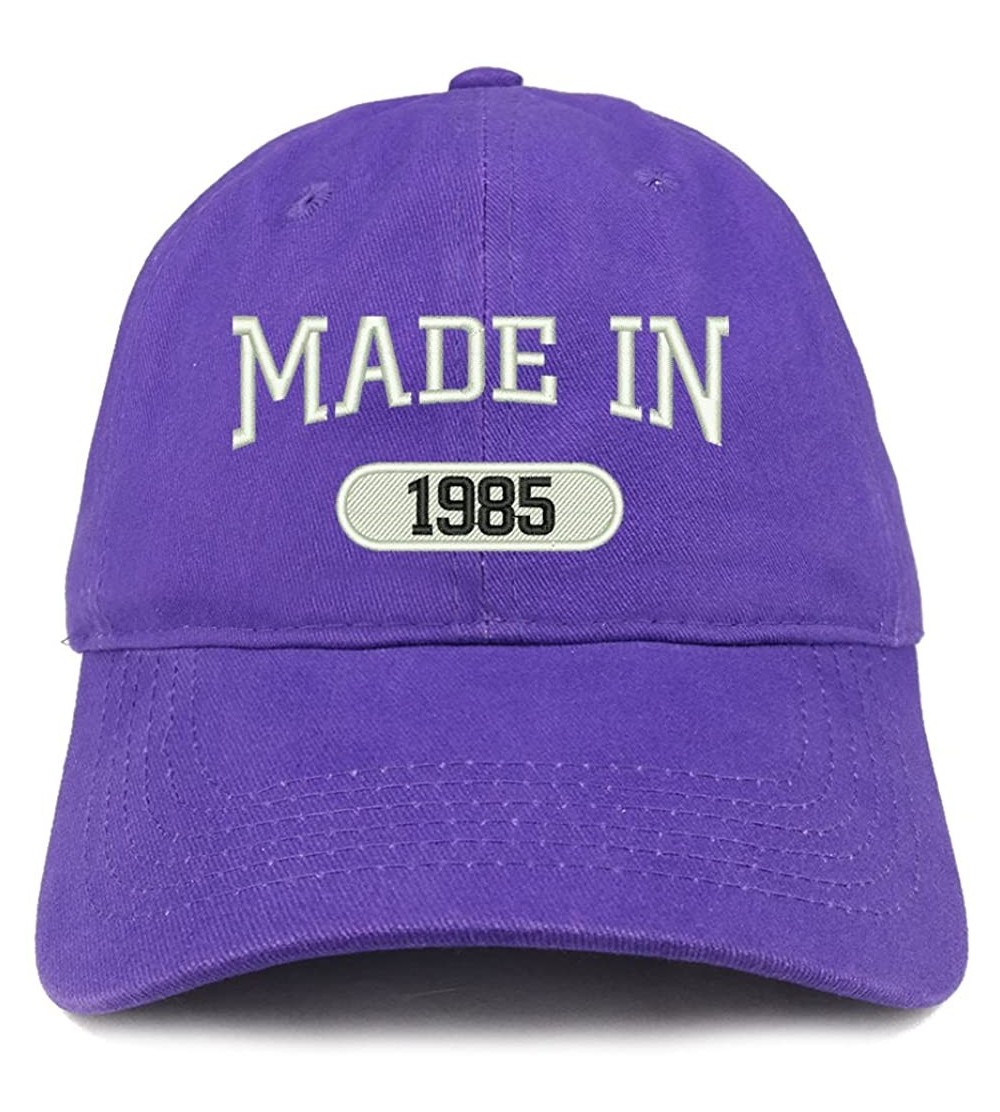 Baseball Caps Made in 1985 Embroidered 35th Birthday Brushed Cotton Cap - Purple - CD18C98XT3Q $21.20