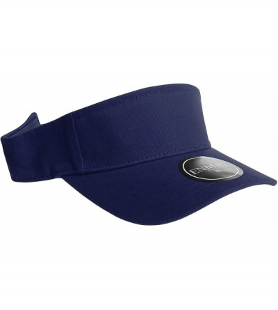 Visors 12 Pack Plain Visor Hats Adjustable Back Strap Tennis Golf Sun Hat - Navy - CM186EM2ESY $28.07