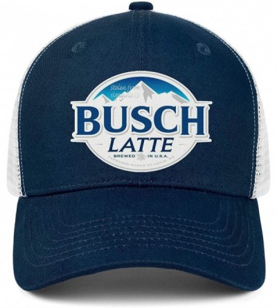 Baseball Caps Unisex Adjustable Busch-Latte-Beer-Logo-Baseball Cap Classic Flat Hat - Dark_blue-55 - C818U2UNTNT $20.51