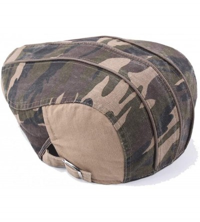 Newsboy Caps Cotton Newsboy Beret Flat Cap Ivy Gatsby Cabbie Driving Hat Camouflage - Khaki - CA18N9CO8R5 $11.24