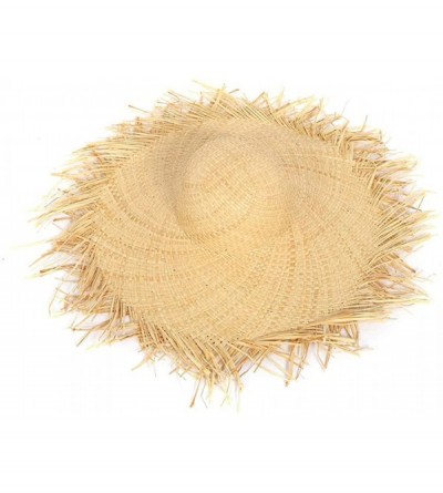 Sun Hats 1PC Vintage Raffia Straw Hats Floppy Wide Large Sun Hat Solid Fringe Wide Brim Beach Hats for Women - As Shown - CP1...